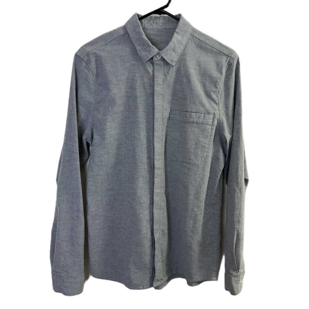 Lululemon Commission Shirt Mens Gray Long Sleeve Button Up Office Preppy Casual